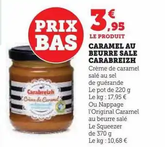 U Express Caramel au beurre salé carabreizh offre