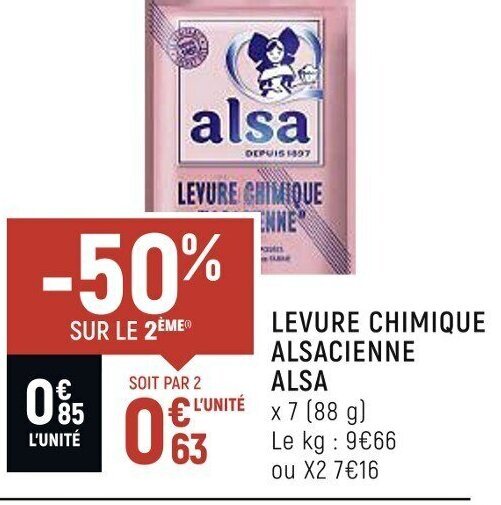 Promo Levure Chimique Alsacienne Alsa chez Spar