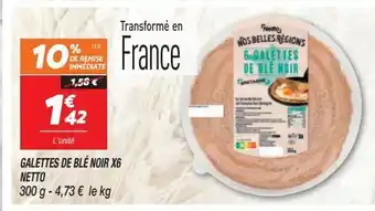 Netto Galettes de ble noir x6 netto offre