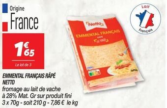 Netto Emmental francais rape netto offre