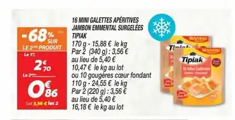 Netto 16 mini galettes aperitives jambon emmental surgelees tipiak offre
