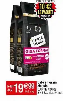 Migros Café en grains carte noire offre