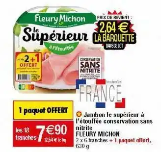 Migros Jambon fleury michon offre