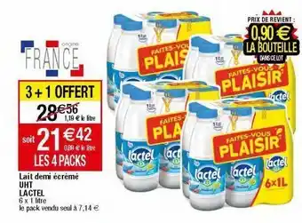 Migros Lait demi-écrémé lactel offre