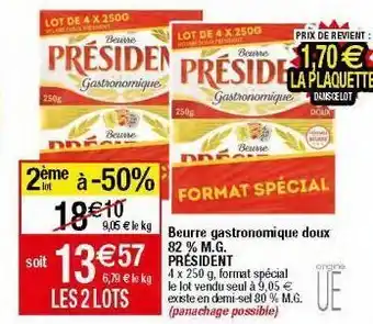 Migros Beurre président offre