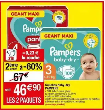 Migros Couches pampers offre