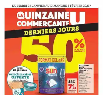 Hyper U Nettoyant pour lave vaisselle tout en 1 sun offre