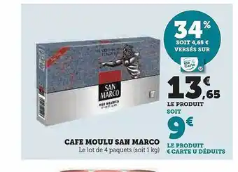 Hyper U Café moulu san marco offre