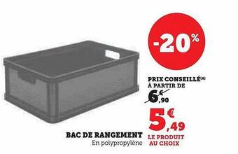 Hyper U Bac de rangement offre