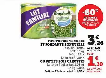 Hyper U Petits pois tendres et fondants bonduelle ou petits pois carottes offre