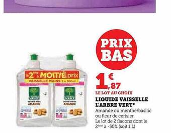 Hyper U Liquide vaisselle l'arbre vert offre