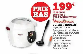 Hyper U Cuiseur cookeo+ moulinex offre