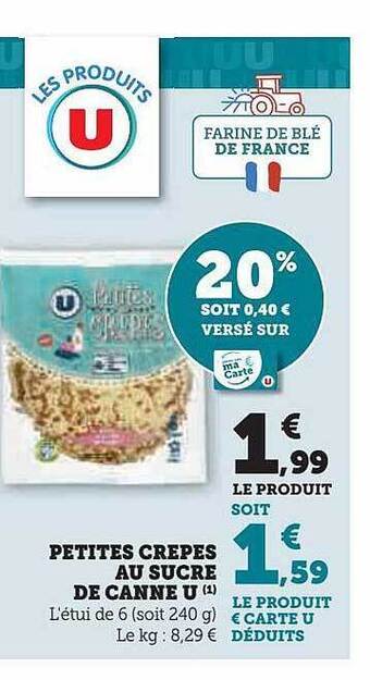 Hyper U Petites crêpes au sucre de canne u offre
