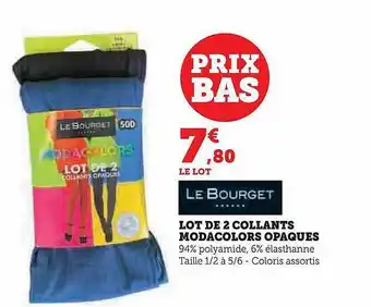 Hyper U Lot de 2 collants modacolors opaques le bourget offre