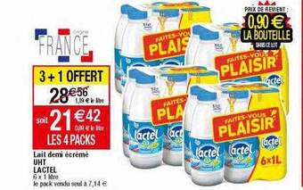 Migros Lait demi écrémé uht lactel offre