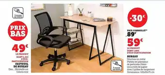 Hyper U Fauteuil de bureau, bureau offre