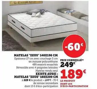 Hyper U Matelas offre