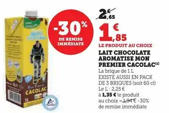 Lait chocolate aromatise mon premier cacolac