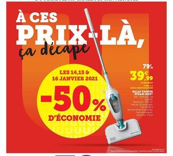 Hyper U Balai Vapeur Steam-mop offre