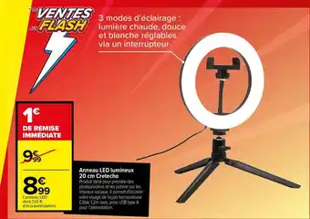 Carrefour Anneau LED Lumineux 20 cm Cretecho offre