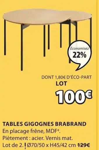 JYSK Tables Gigognes Brabrand offre