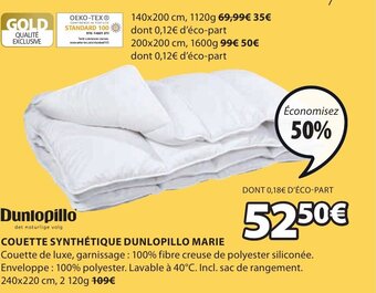 JYSK Couette Synthétique Dunlopillo Marie offre