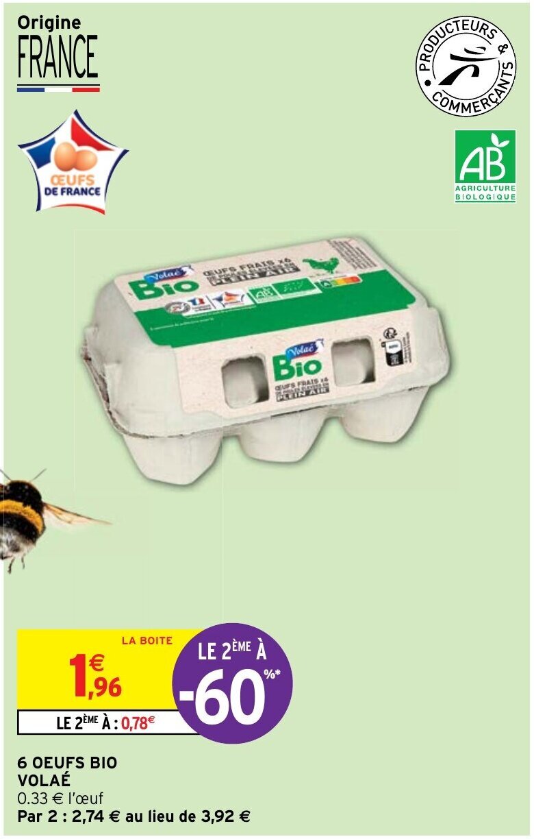 Prix 6 Oeufs Bio