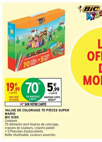 Intermarché Valise De Coloriage 70 Piéce Super Mario Bic Kids offre
