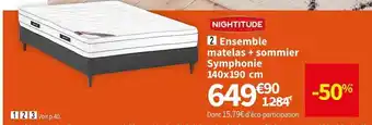 Conforama Ensemble <atelas +Sommier Symphonie 140 x 190 cm offre