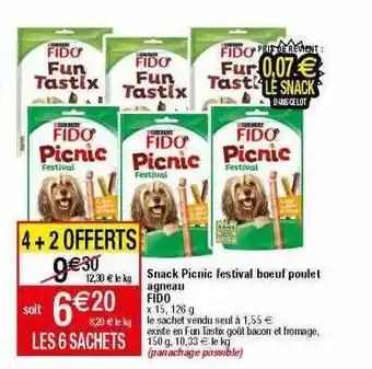 Migros Snack picnic festival bœuf poulet agneau fido offre