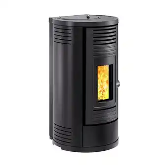 Poêle à granulés de bois 8kw noir - p642084