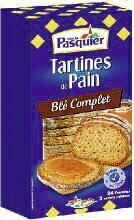 TARTINES DE PAIN BLÉ COMPLET BRIOCHE