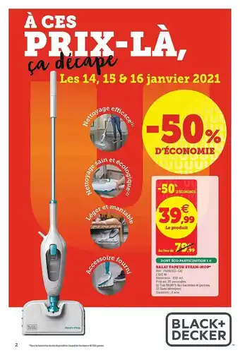 Hyper U Balai Vapeur Steam-mop offre
