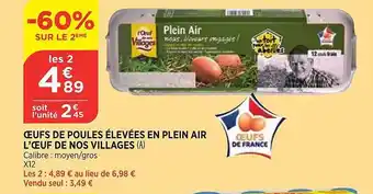 Bi1 Œufs de poules élevées en plein air l'œuf de nos villages offre