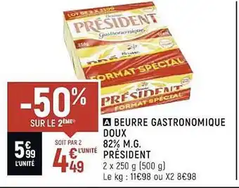 Casino Shop Beurre gastronomique doux 82% m.g. président offre