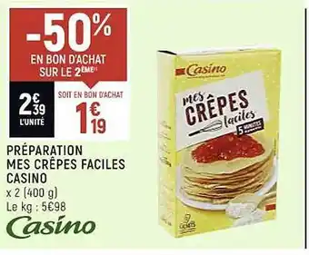 Casino Shop Préparation mes crêpes faciles casino offre