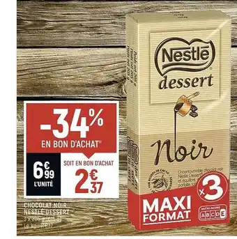 Chocolat noir nestlé dessert