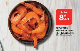 Bi1 Crevettes entières cuites réfrigérées offre