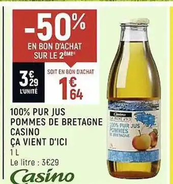 Casino Shop 100% pur jus pommes de bretagne casino ça vient d'ici offre