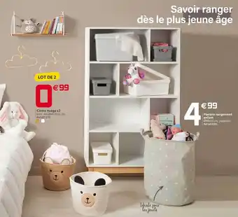 Gifi Cintre nuage x2, panière rangement enfant offre