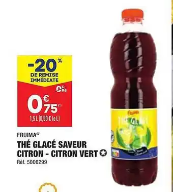 ALDI Thé glacé saveur citron - citron vert fruima offre