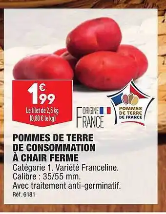 Pommes de terre de consommation Ă chair ferme