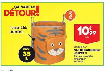 ALDI Sac de rangement jouets live in style offre