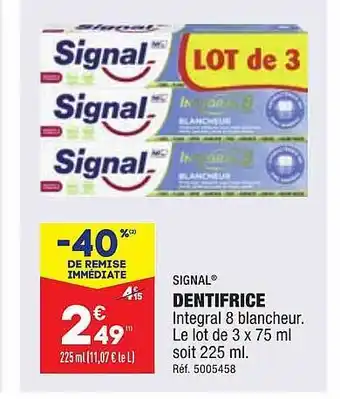 ALDI Dentifrice signal offre