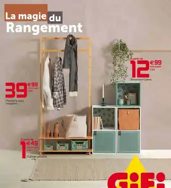 Gifi Penderie avec étagère, caisse pliable, structure cubox offre