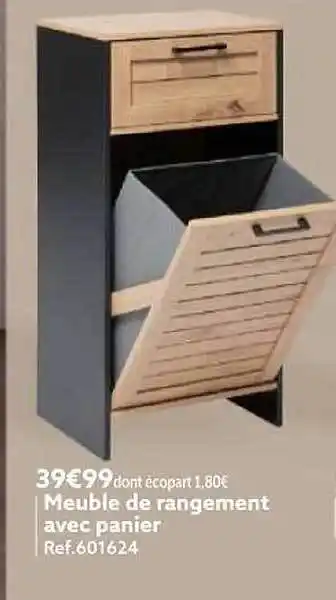 Gifi Meuble de rangement avec panier offre