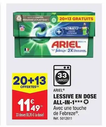 ALDI Lessive en dose all-in-1 ariel offre
