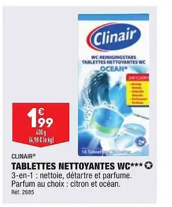 ALDI Tablettes nettoyantes wc clinair offre
