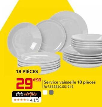 Gifi Service vaisselle 18 pièces offre