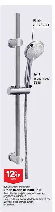 ALDI Kit de barre de douche home création bathroom offre